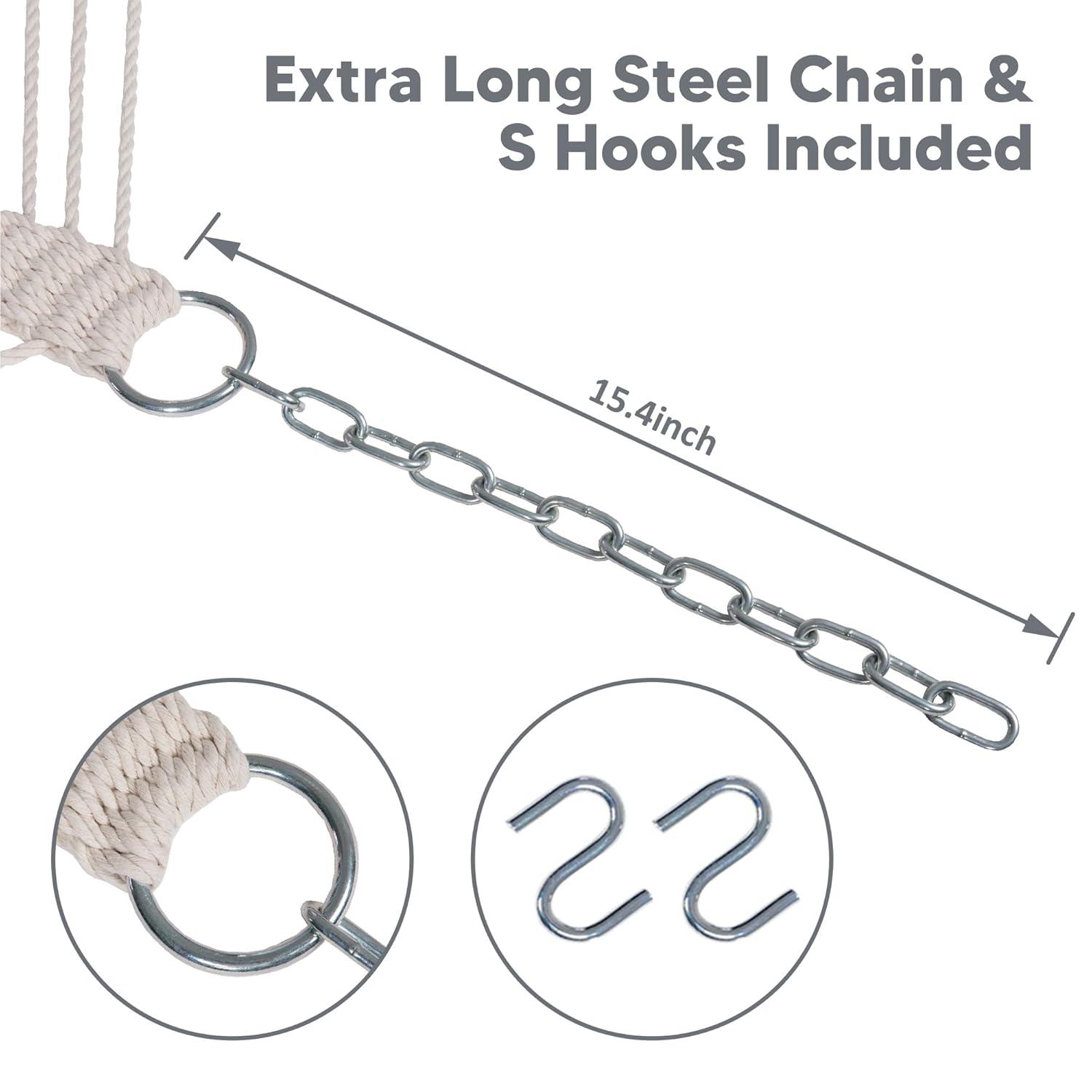 Heavy Duty Hanging Tree Hammock for Two with Large Soft Pillows Grey