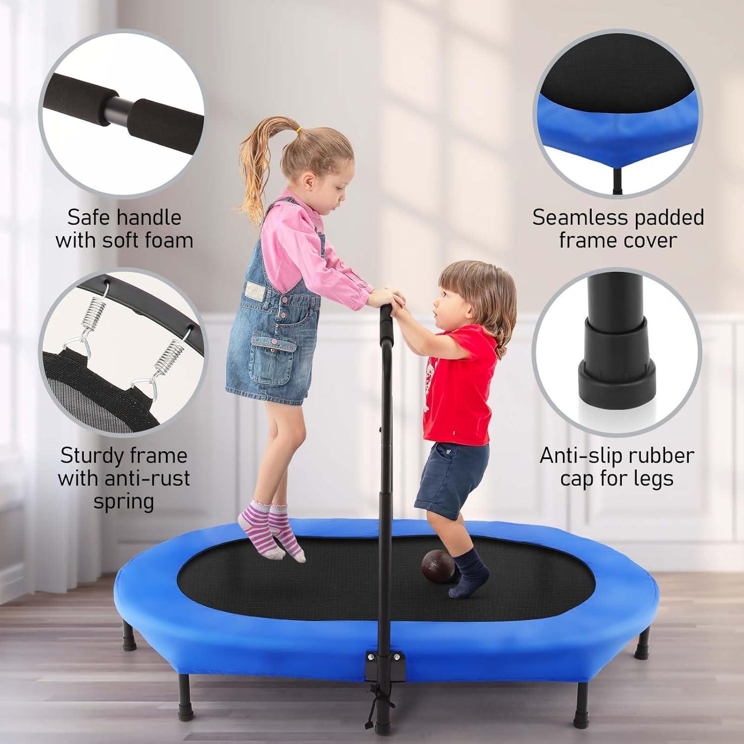 ANCHEER Trampoline for Kids, Toddler Trampoline with Handle, Child Small Rebounder for Indoor and Outdoor Use, 220 lbs Weight Capacity