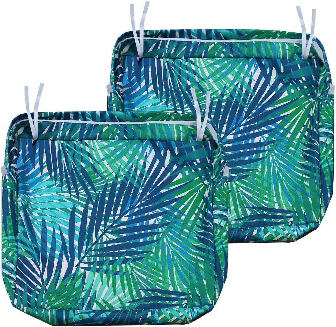 NettyPro Patio Cushion Covers Replacement 2 Pack Water Repellent UV Resistant Outdoor Chair Seat Cushion Slipcover, 20 x 18 x 4 Inch