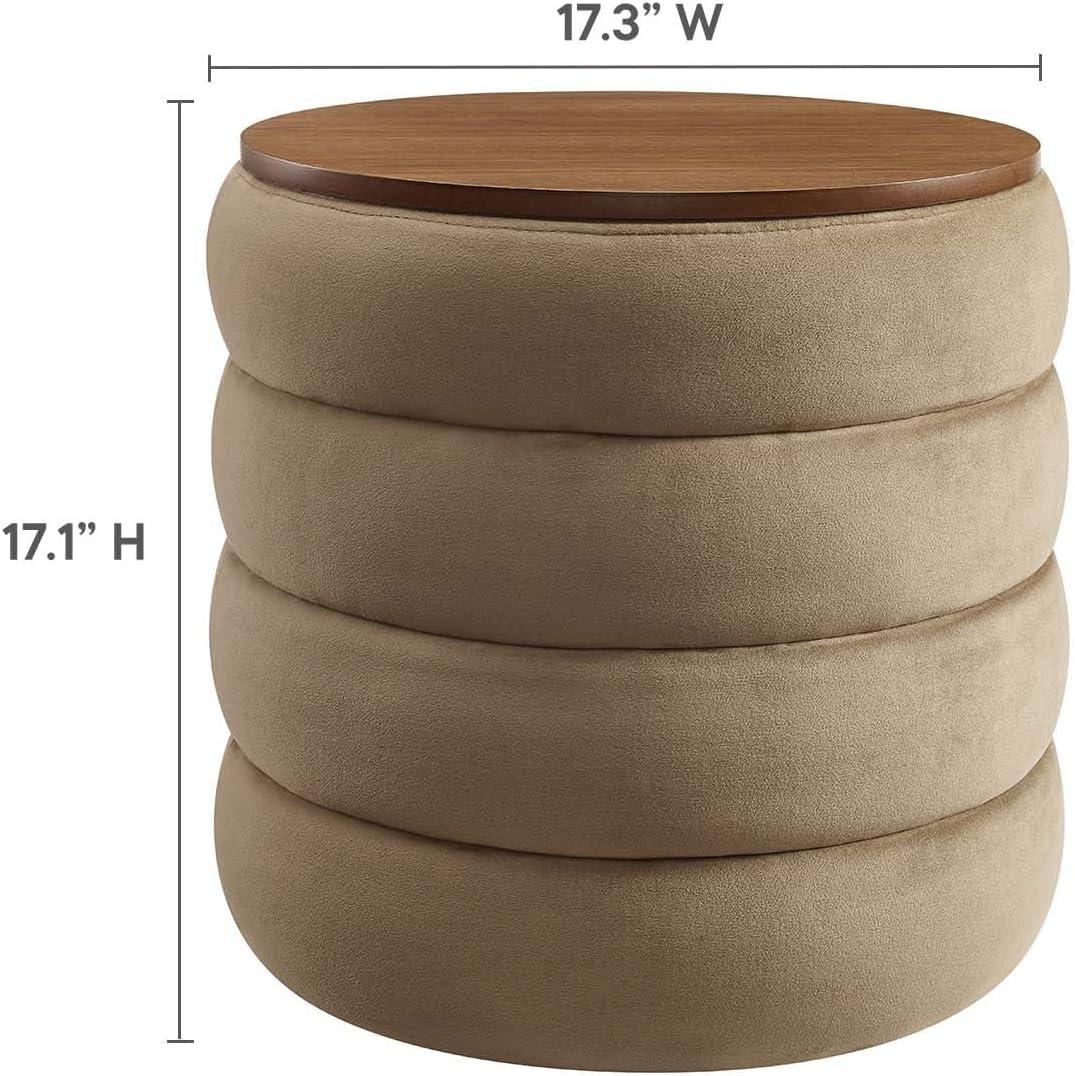 Modway Modway Mezzo 17.3" Wide Velvet Round Storage Ottoman