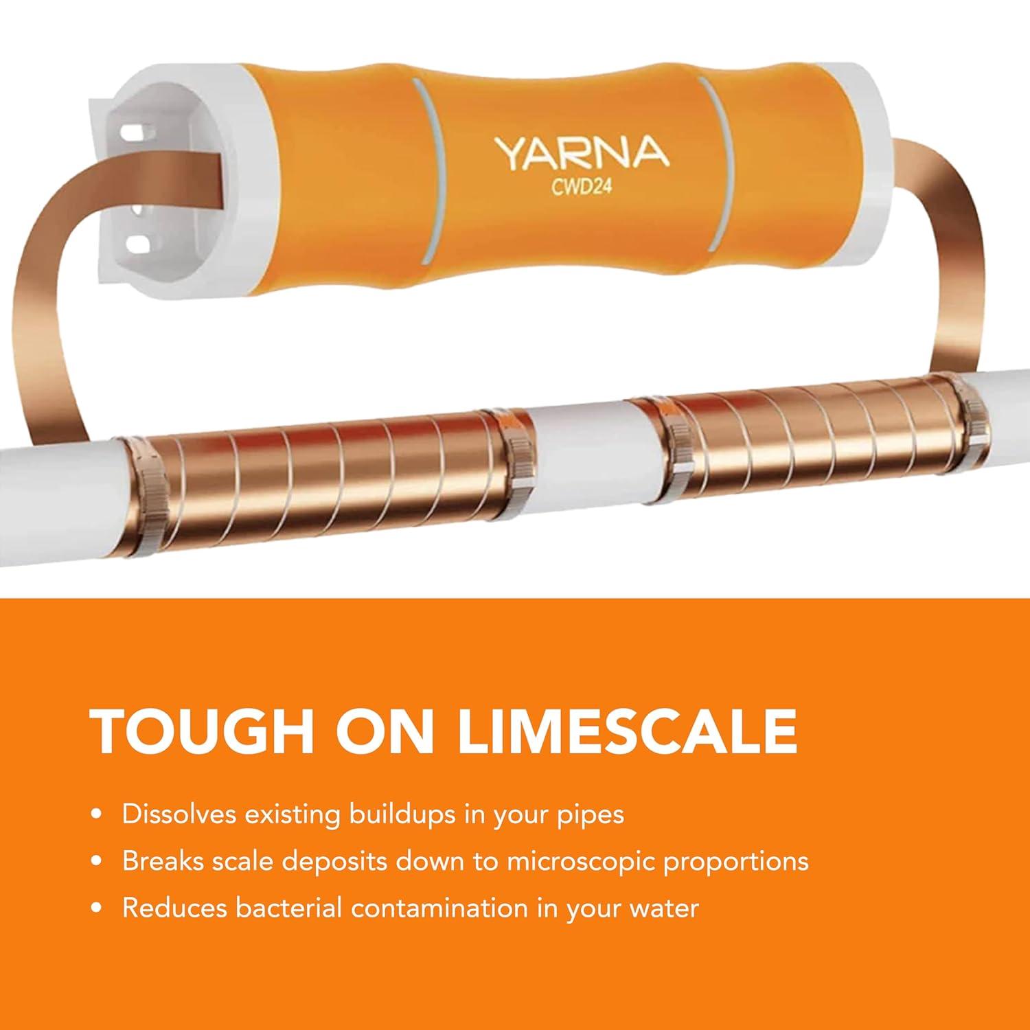 Capacitive Electronic Water Descaler System - Alternative Water Softener Salt Free for Whole House, Reduces the effects of Limescale and Rust formation [CWD24, Max 1" Pipe]