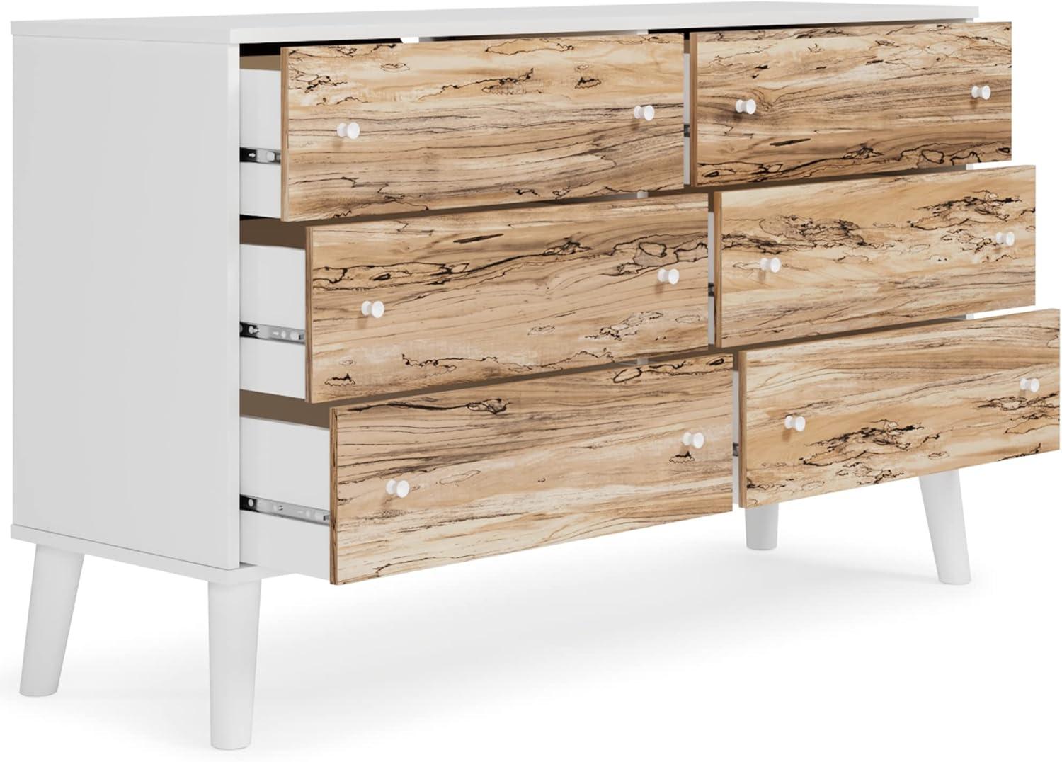 Signature Design by Ashley Contemporary Piperton 6 Drawer Dresser, Two-tone Brown/White