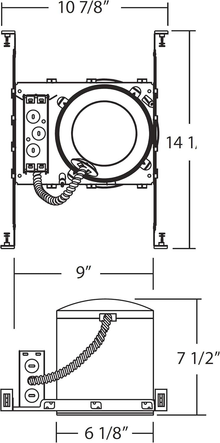 Grey 6'' IC Rated Airtight Recessed Lighting Housing for New Construction