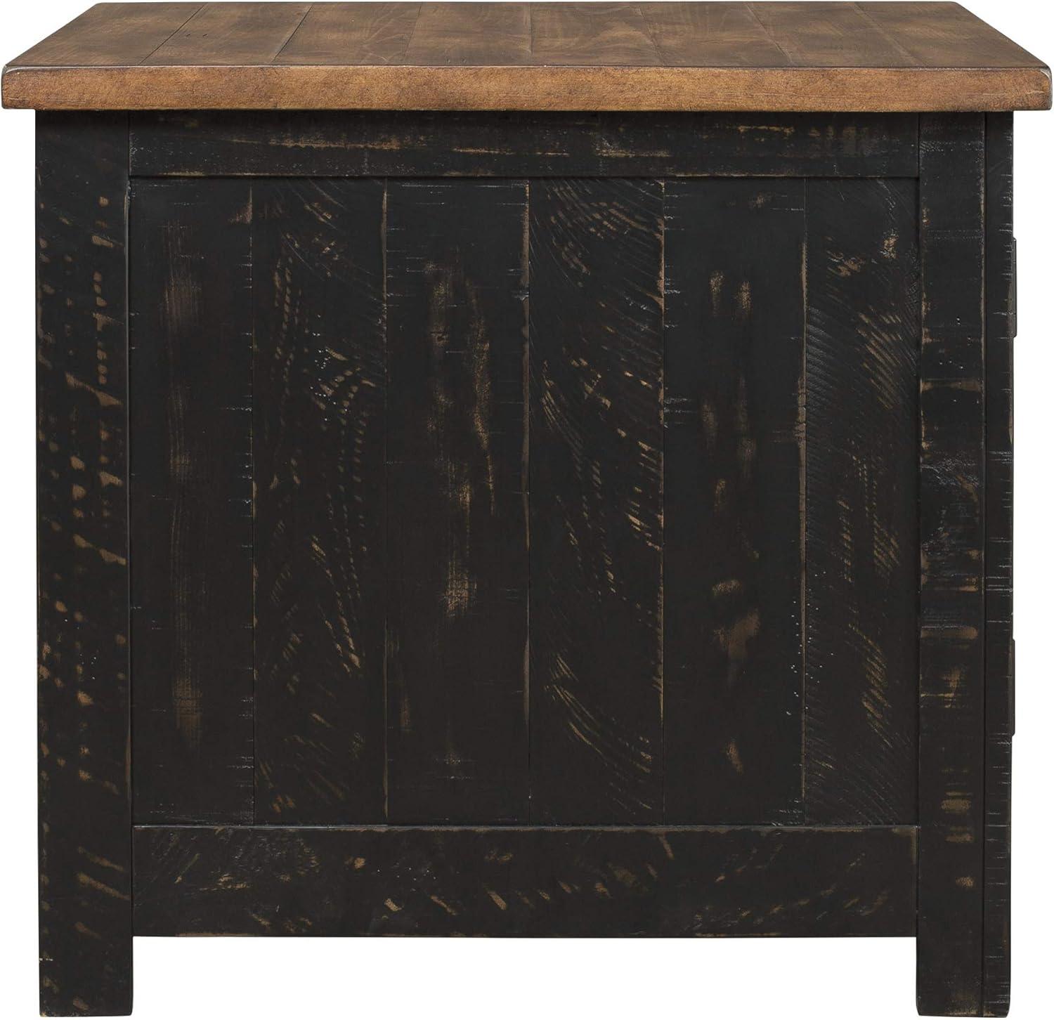 Signature Design By Ashley Valebeck Casual Rectangular End Table Black/Brown