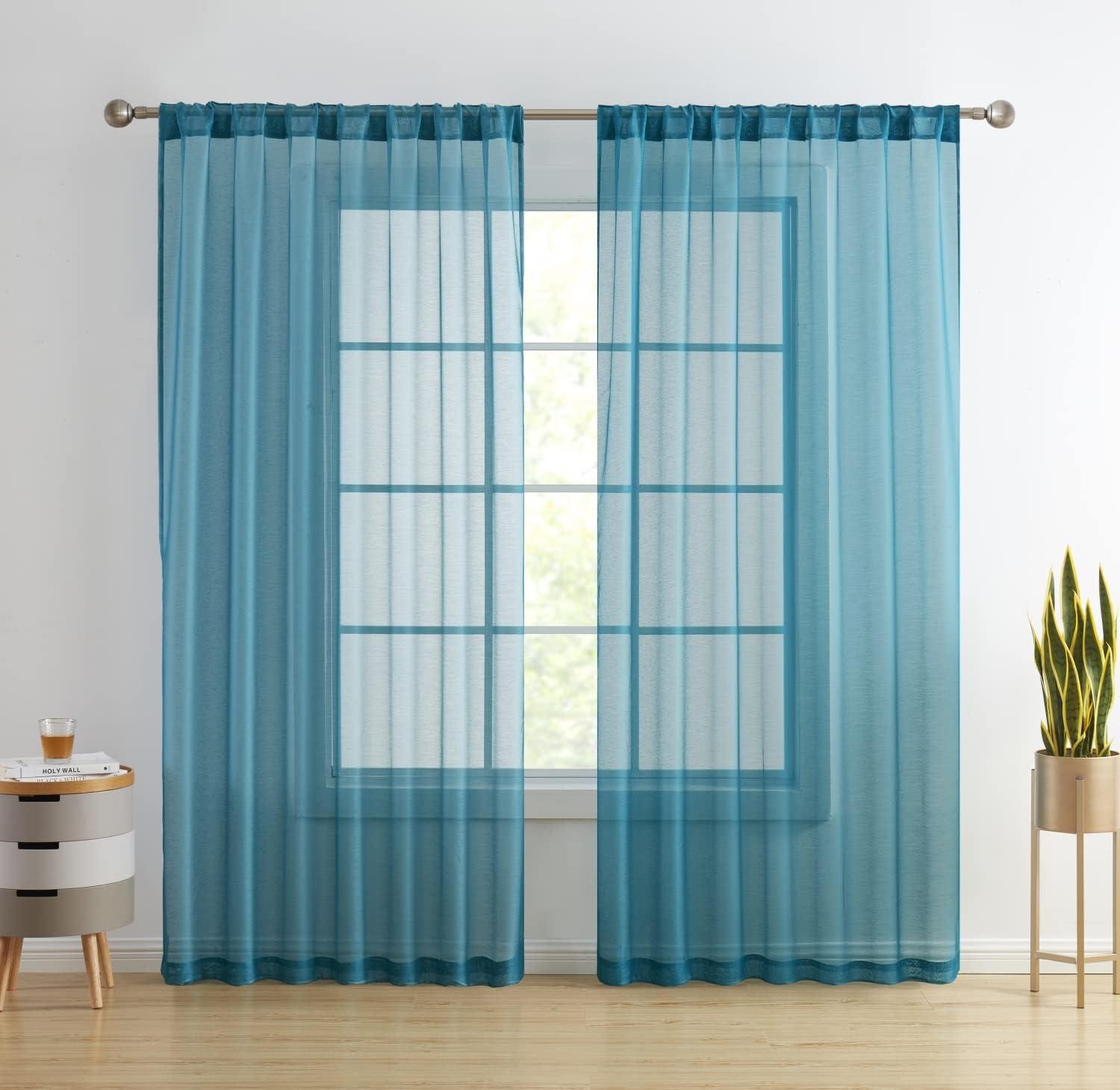 Ebern Designs Lauren Solid Color Semi-Sheer Rod Pocket Curtain Panels & Reviews | Wayfair