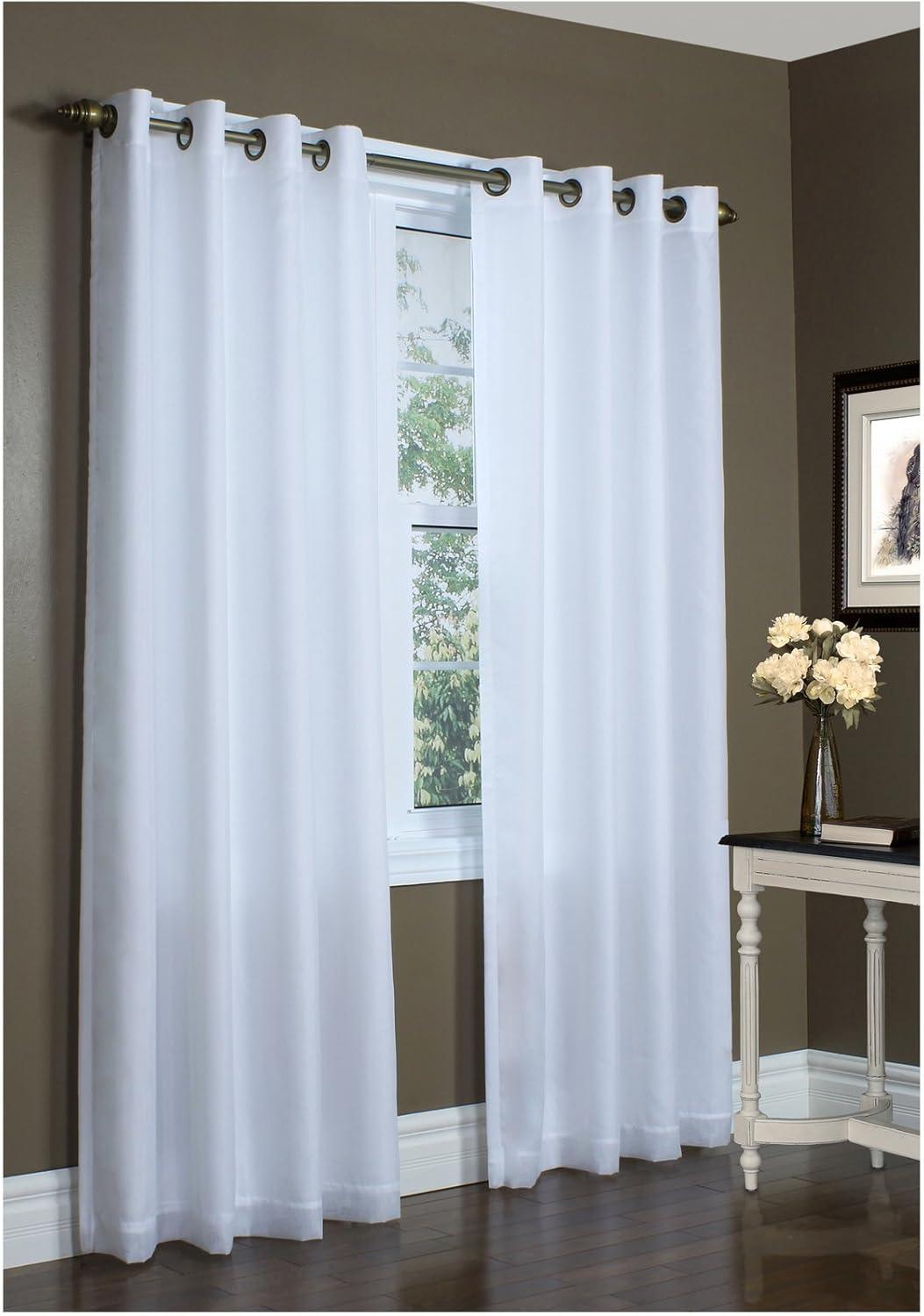 Galion Solid Color Semi-Sheer Thermal Grommet Single Curtain Panel