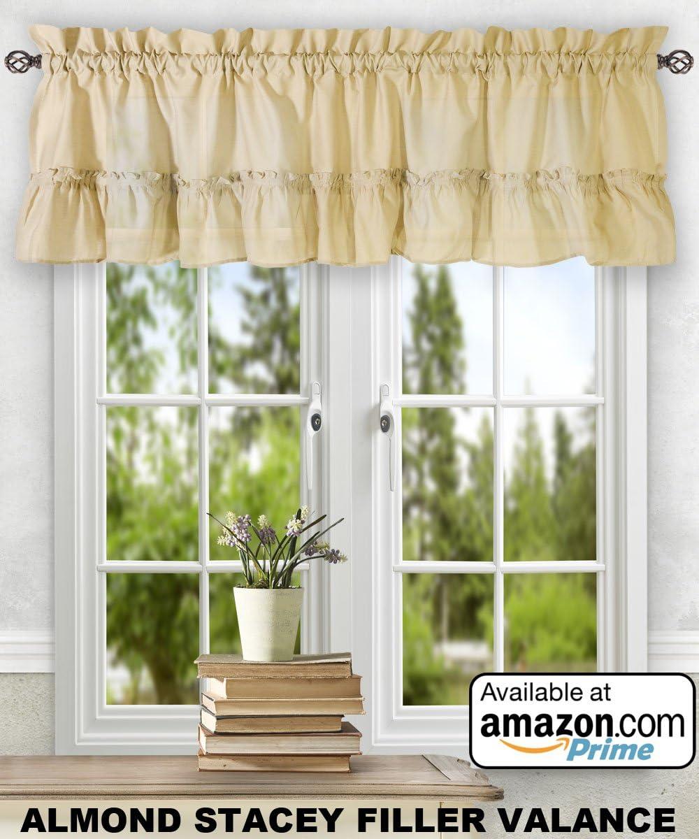 Ellis Stacey 1.5" Rod Pocket High Quality Fabric Solid Color Window Ruffled Swag 60"x38" Sage