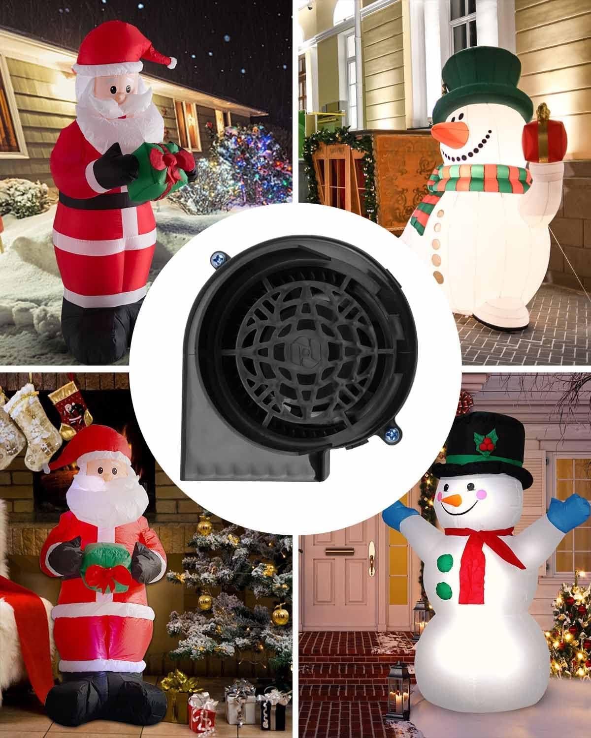 Air Blower for Inflatables Replacement Fan Blower Motor for Garden Yard Christmas Inflatable Decorations, Portable Fan Blower for Bouncy Castle, with 3 LEDs Lig & 1 12V/ 1.0A Adapter