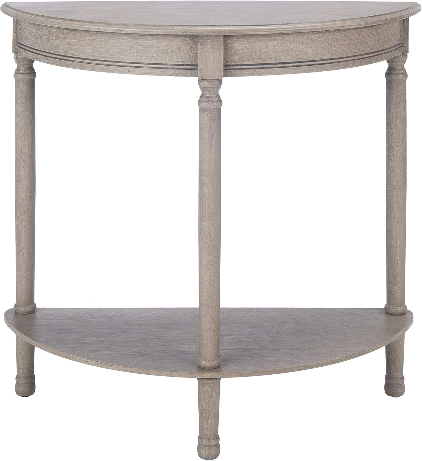 SAFAVIEH Tin.sley French Half Round Console Table, Greige (28 in. W x 11.8 in. D x 28 in. H)