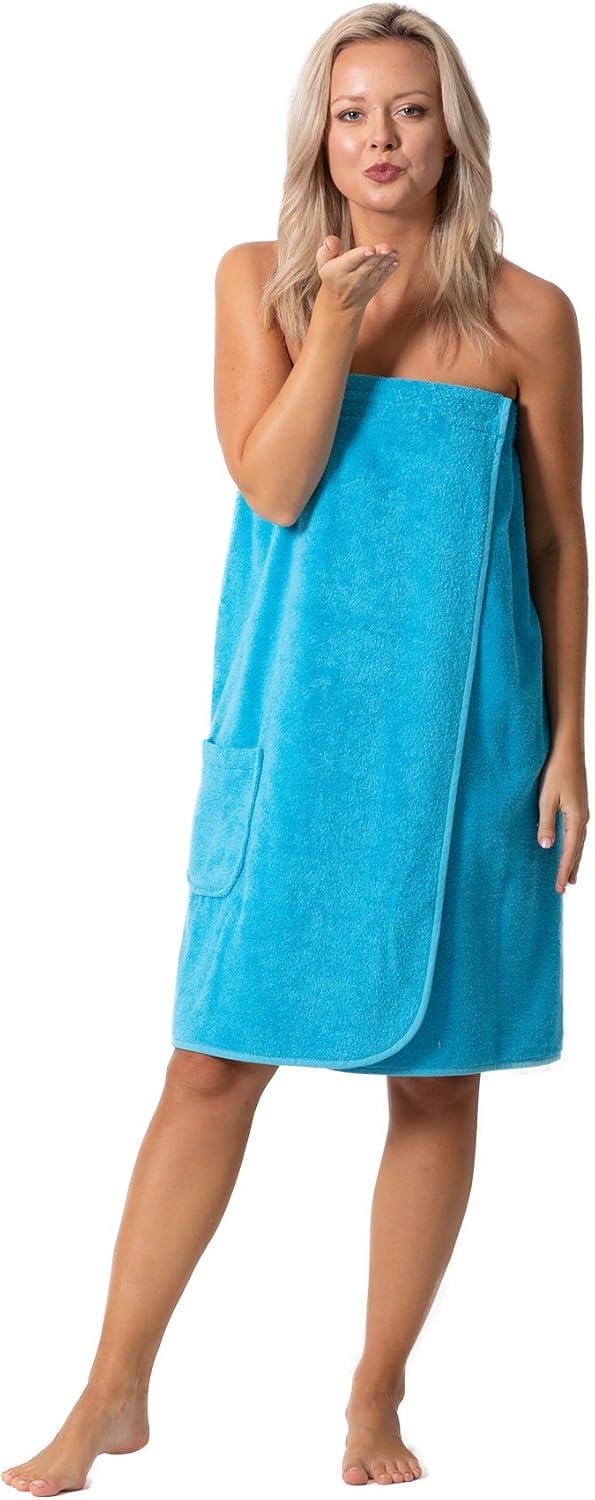 Turquaz Linen Turquoise Waffle Spa Bath Wrap