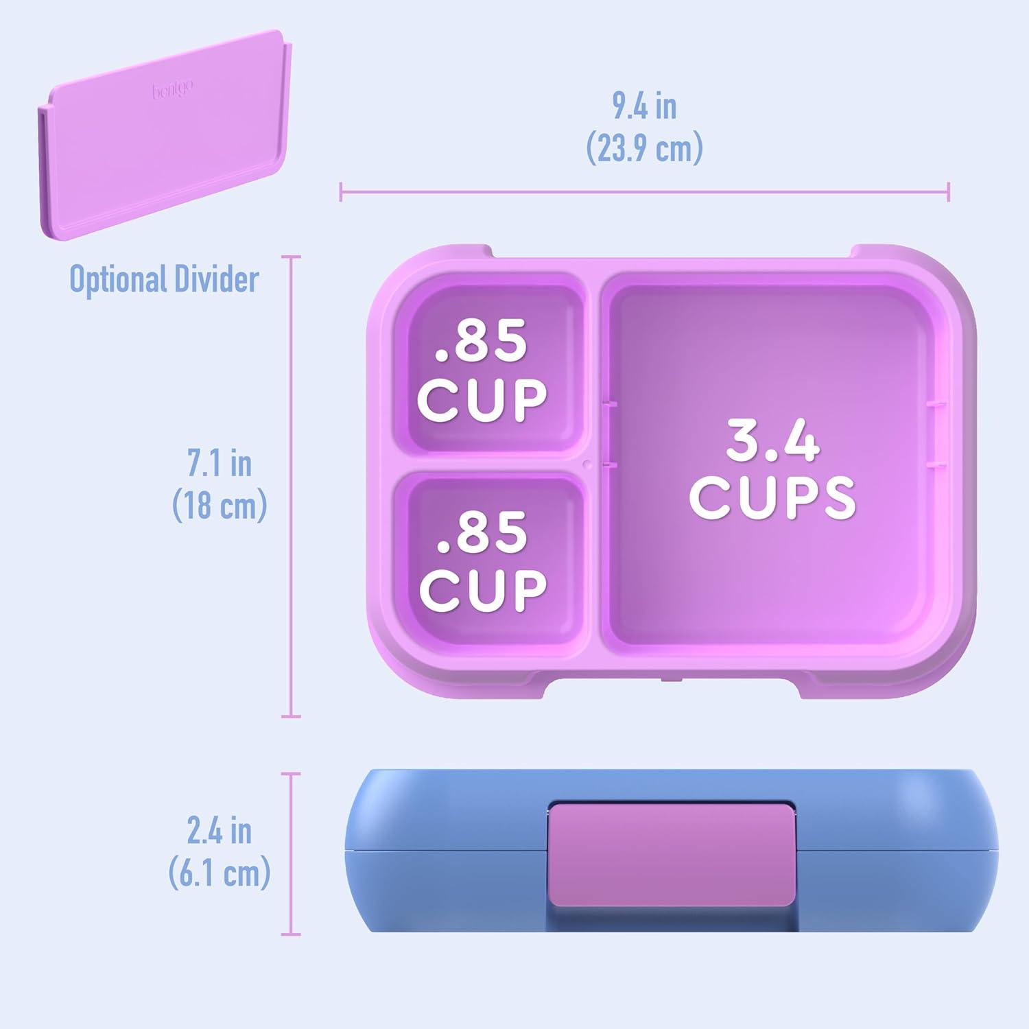 Bentgo Pop Leakproof Bento-Style Lunch Box with Removable Divider-3.4 Cup - Periwinkle/Pink