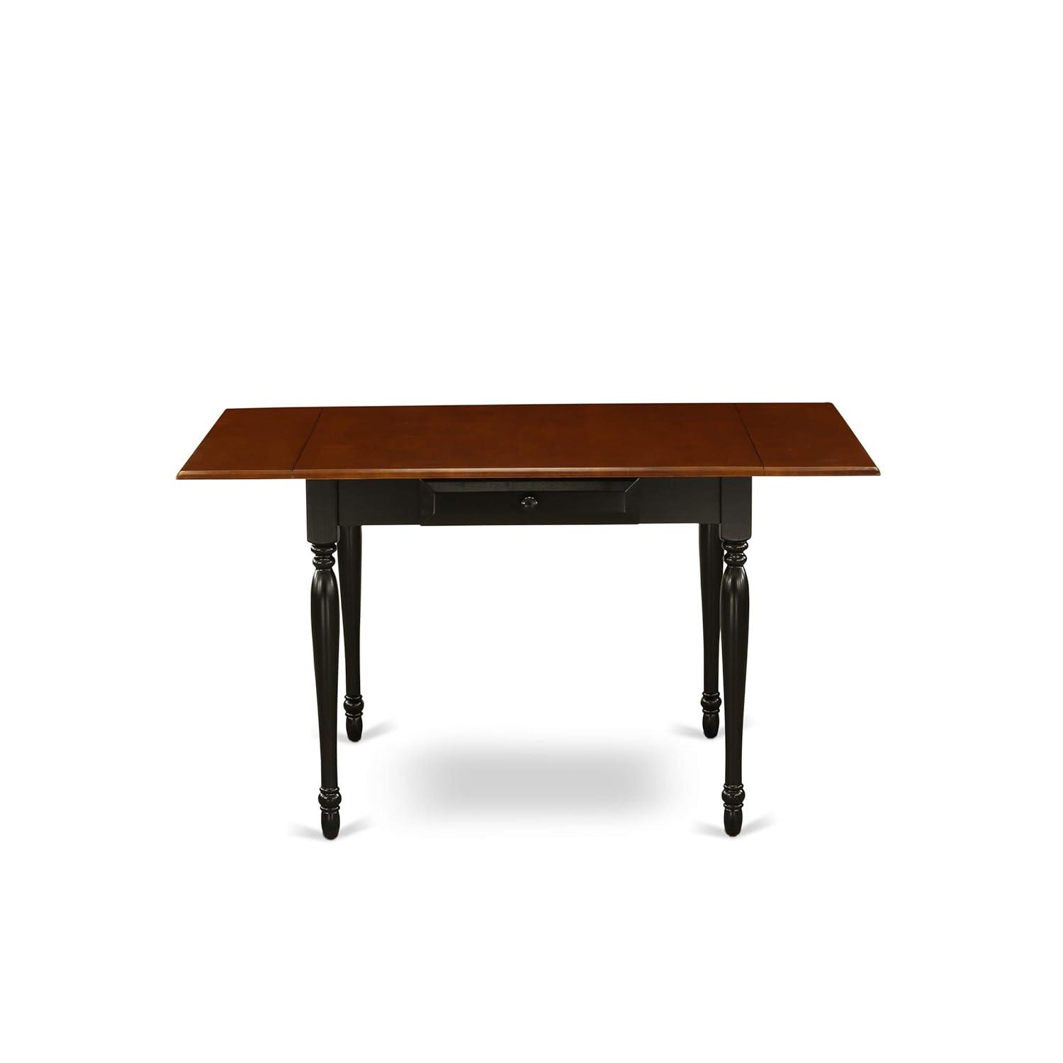 East West Furniture Monza Rectangular Wood Dining Table in Black/Cherry