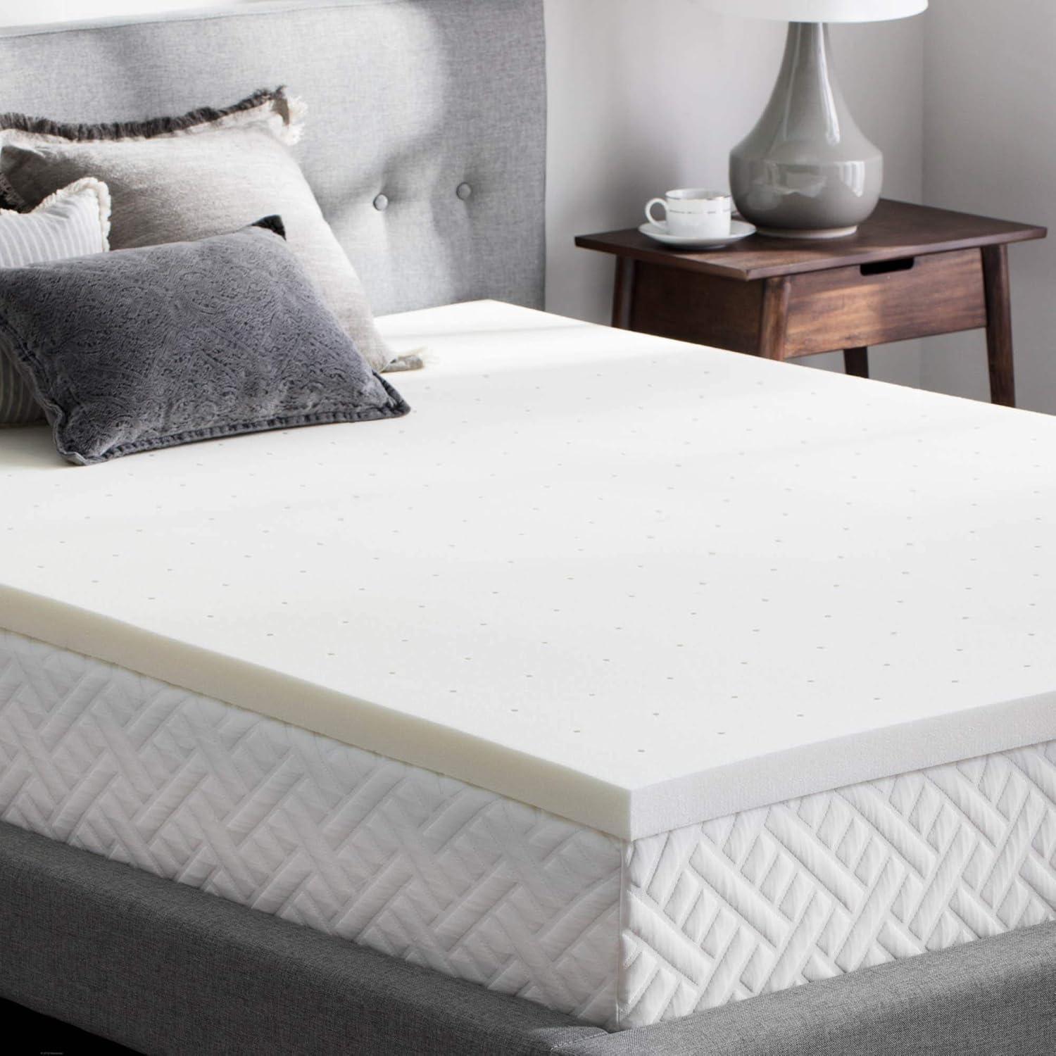 Twin XL White Ventilated Memory Foam Mattress Topper