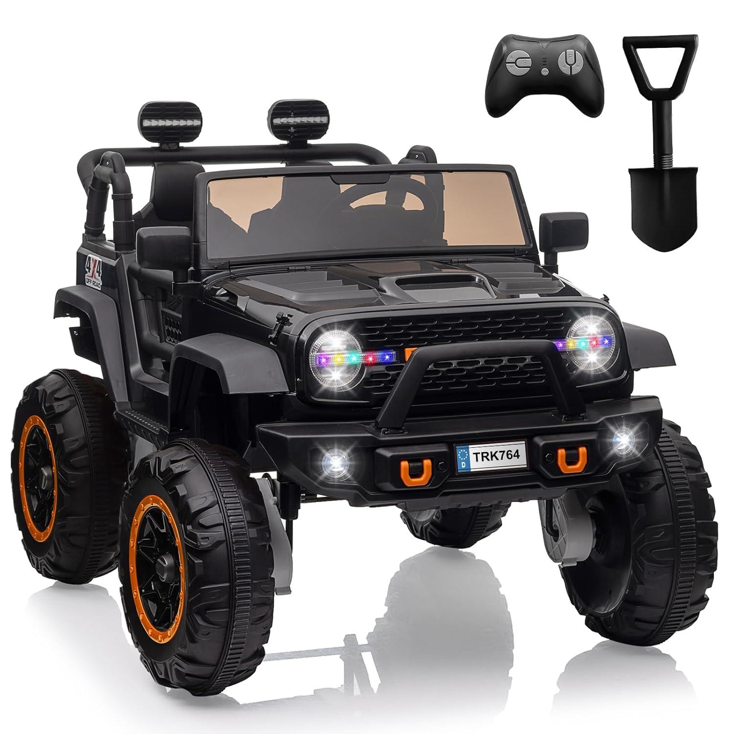 Yesfashion 24V Kids large Jeep 2 Seats SUV Ride on Car Ride on Truck with Remote Control, Electric 4*45W Motors Ride on Toys, with LED Light,Music,USB