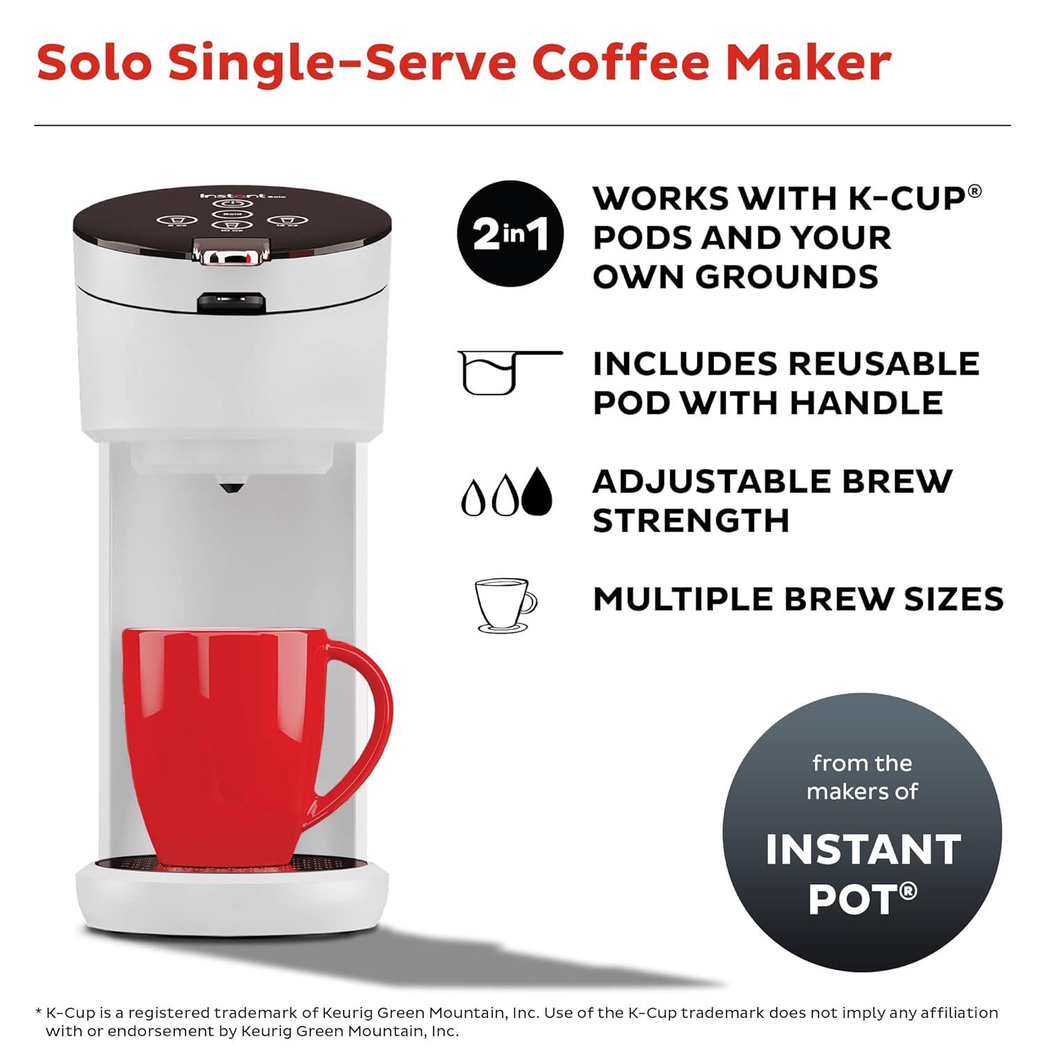 Instant Pot K-Cup White 8-12oz Drip Coffee Maker