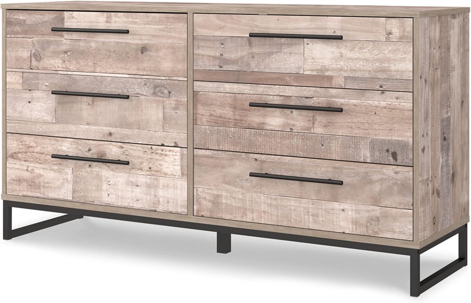 Signature Design by Ashley Casual Neilsville 6 Drawer Dresser, Whitewash