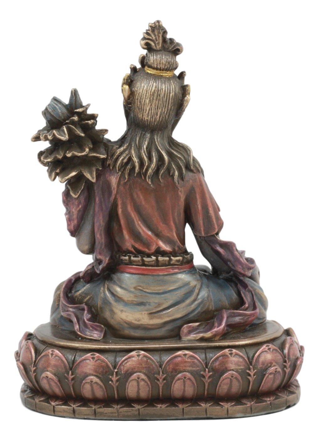 Ebros Bodhisattva White Tara Statue Goddess of Compassion and Healing Meditating On Lotus Seat Throne Buddha Sculpture Eastern Enlightenment Buddhism Figurine