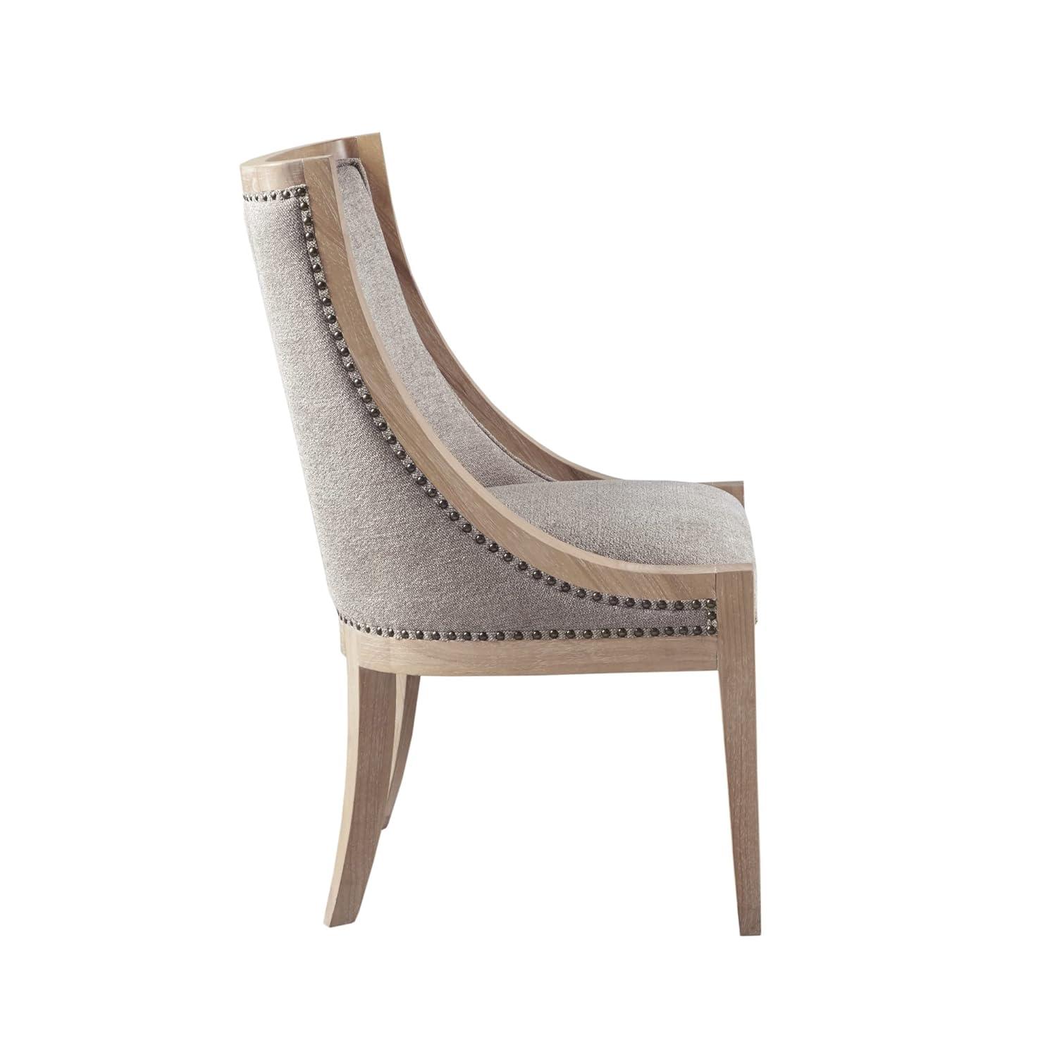 Martha Stewart Martha Stewart Elmcrest Wood Upholstered  Dining Chair with Nailhead Trim
