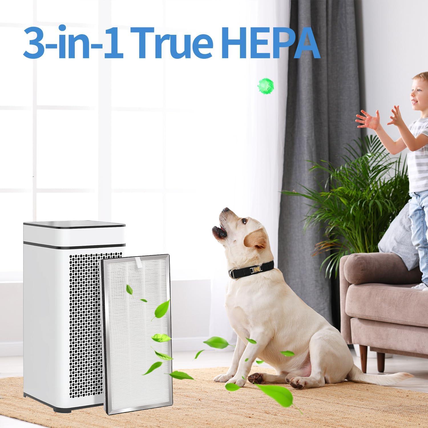 Medify MA-40 Genuine Replacement Filter for MA-40 Purifiers | Smoke, Dust, Odors, Pet Dander | 3 in 1 with Pre-filter, HEPA H13 and Activated Carbon | Removal of 0.1 to 0.3 Microns | 1-Pack.