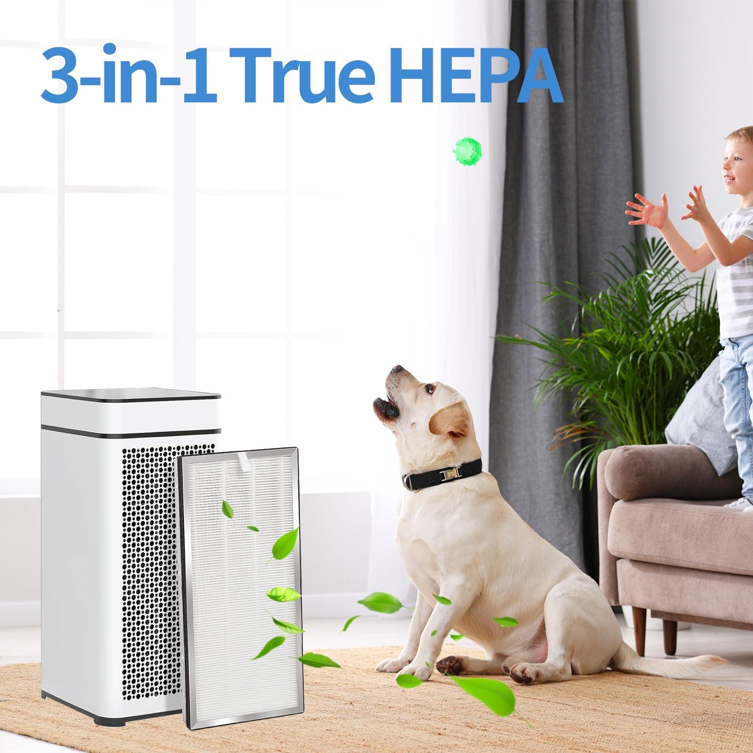 Medify MA-40 Genuine Replacement Filter for MA-40 Purifiers | Smoke, Dust, Odors, Pet Dander | 3 in 1 with Pre-filter, HEPA H13 and Activated Carbon | Removal of 0.1 to 0.3 Microns | 1-Pack.