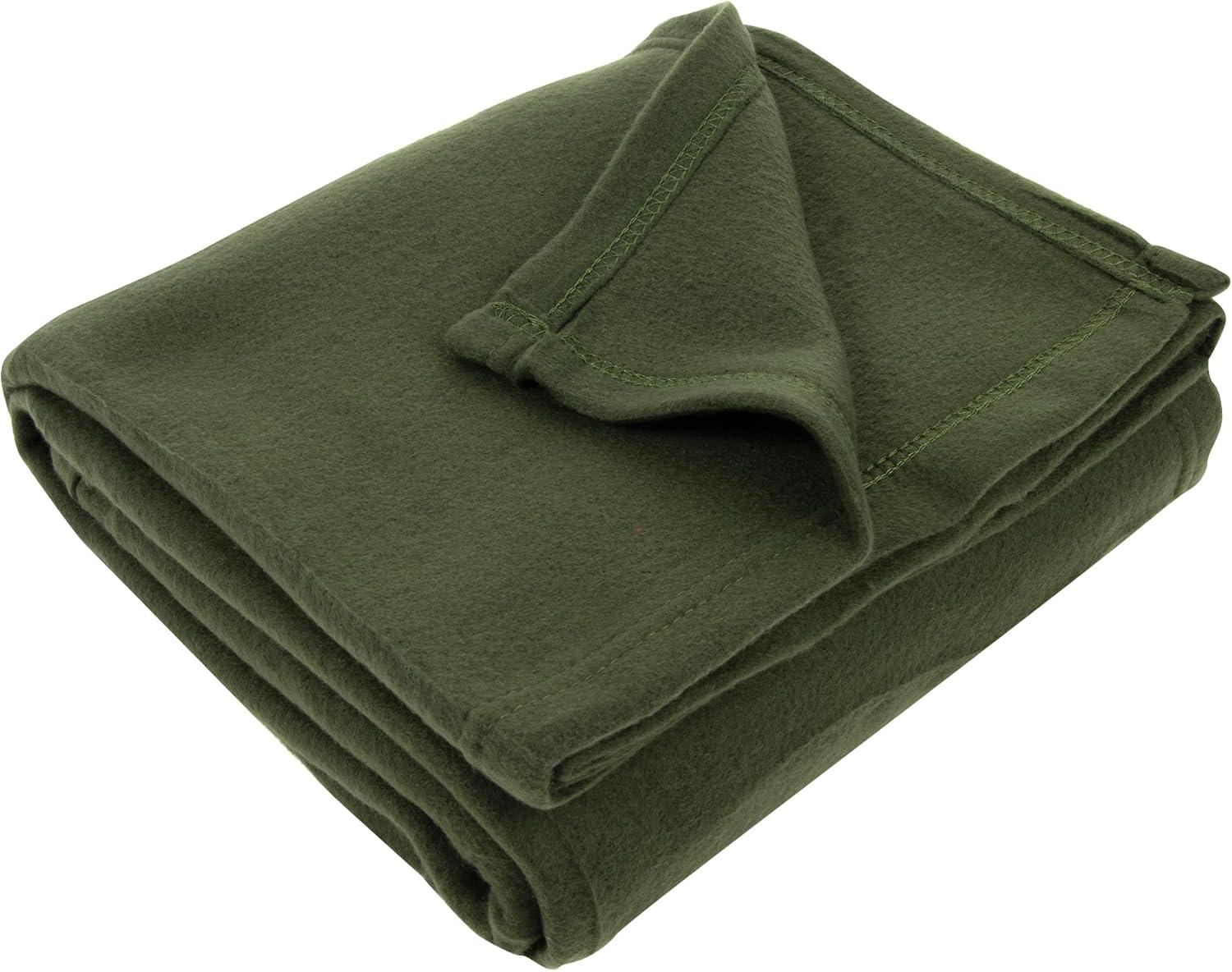 Single Solid Color 60”L x 50”W Fleece Throw Blanket for Fall, Winter, Spring, Summer, Men, Women, Children & Pets in Dark Green