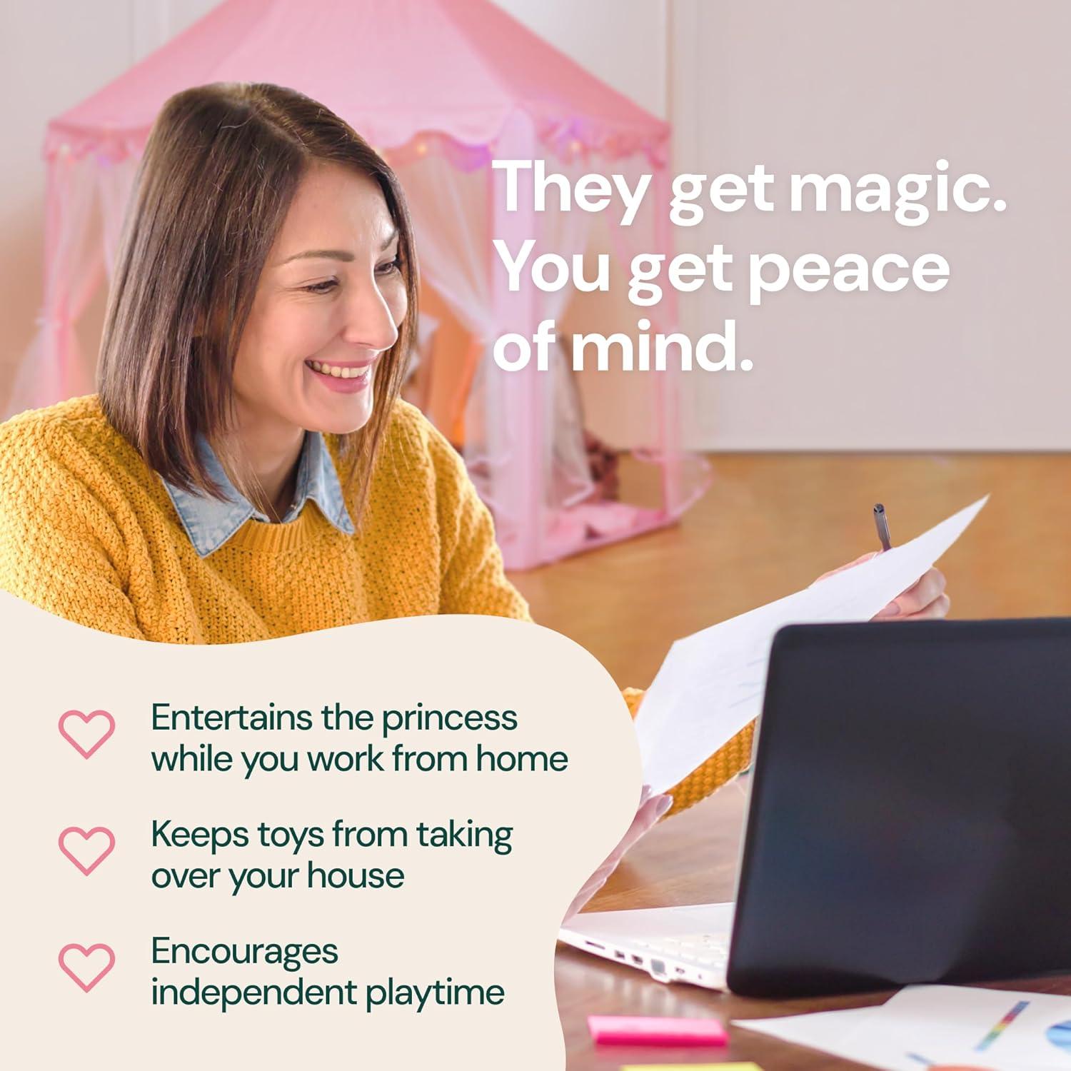 Princess Tent for Kids Tent - 55" X 53" with Led Star Lights | Princess Toys | Toddler Play Tent | Playhouse | Princess Castle