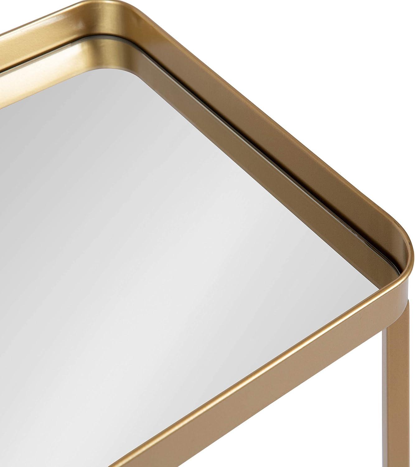 Kate and Laurel Celia Rectangle Metal Side Table, 18x12x26, Gold