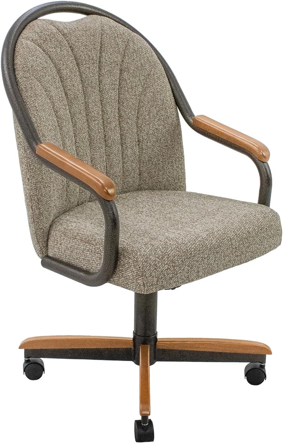 Chromcraft Douglas Swivel Dining Chair in Chestnut and Texture Bronze (Set of 2)