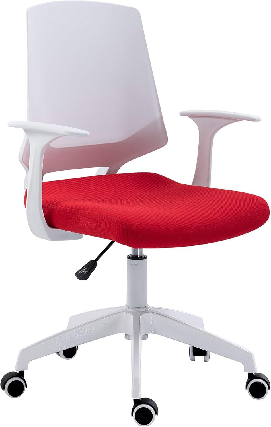 Racing Executive Red Leather Swivel Office Chair with Adjustable Height