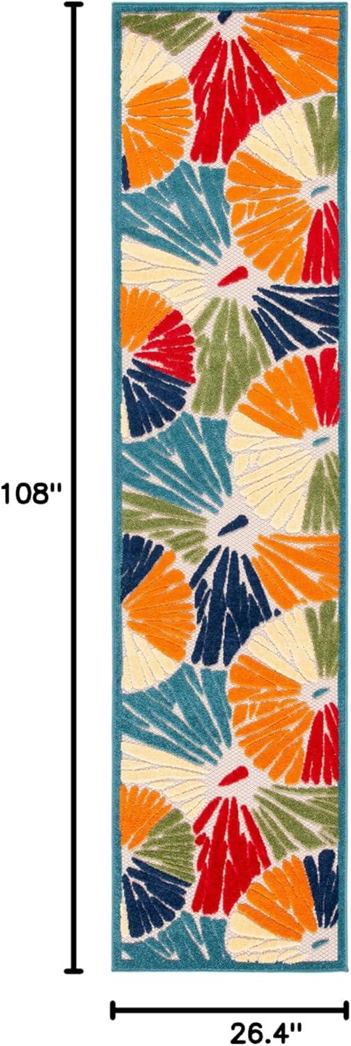 Cabana CBN356 Power Loomed UV Resistant Indoor/Outdoor Area Rug - Ivory/Blue - 5'3"x7'7" - Safavieh