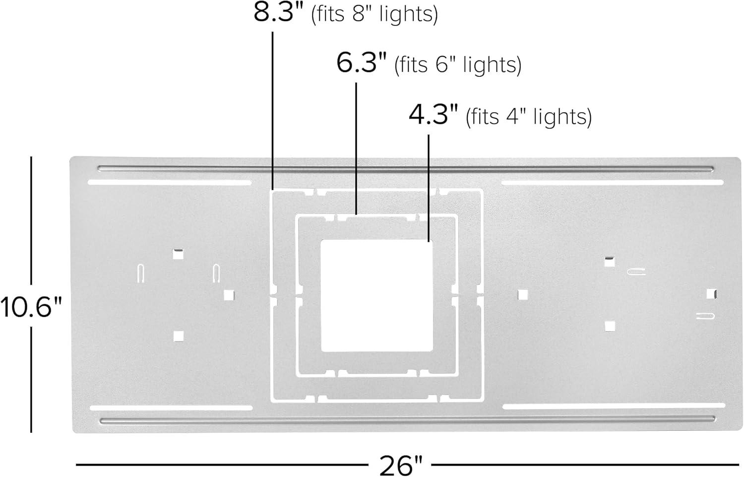 Silver Metal LED Ceiling Mount Rough-In Plate Pack