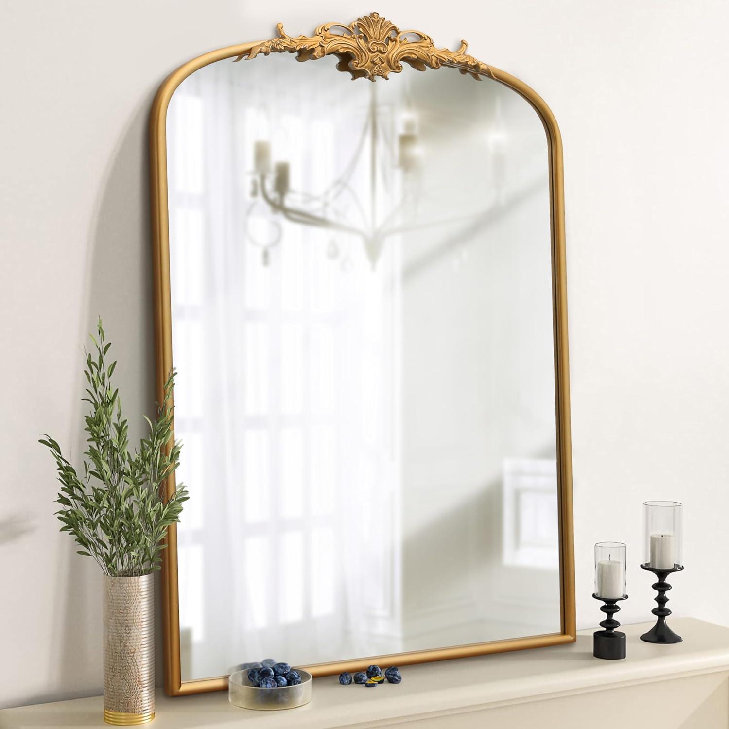 Crane Lake Gold Stainless Steel Rectangular Dresser Mirror