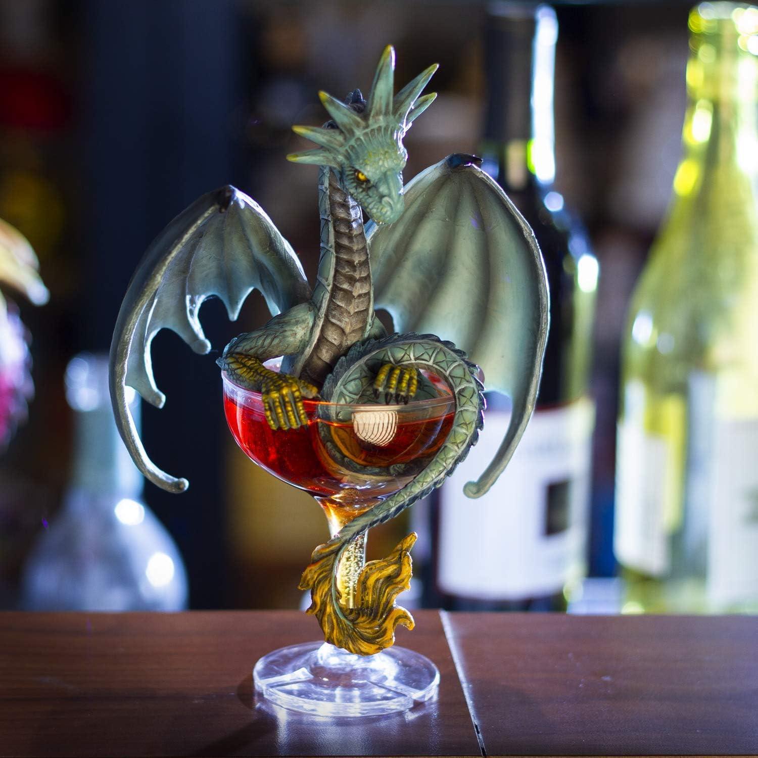 Pacific Giftware Liquor Manhattan Liberty Winged Dragon in Cup Resin Figurine by Stanley Morrison