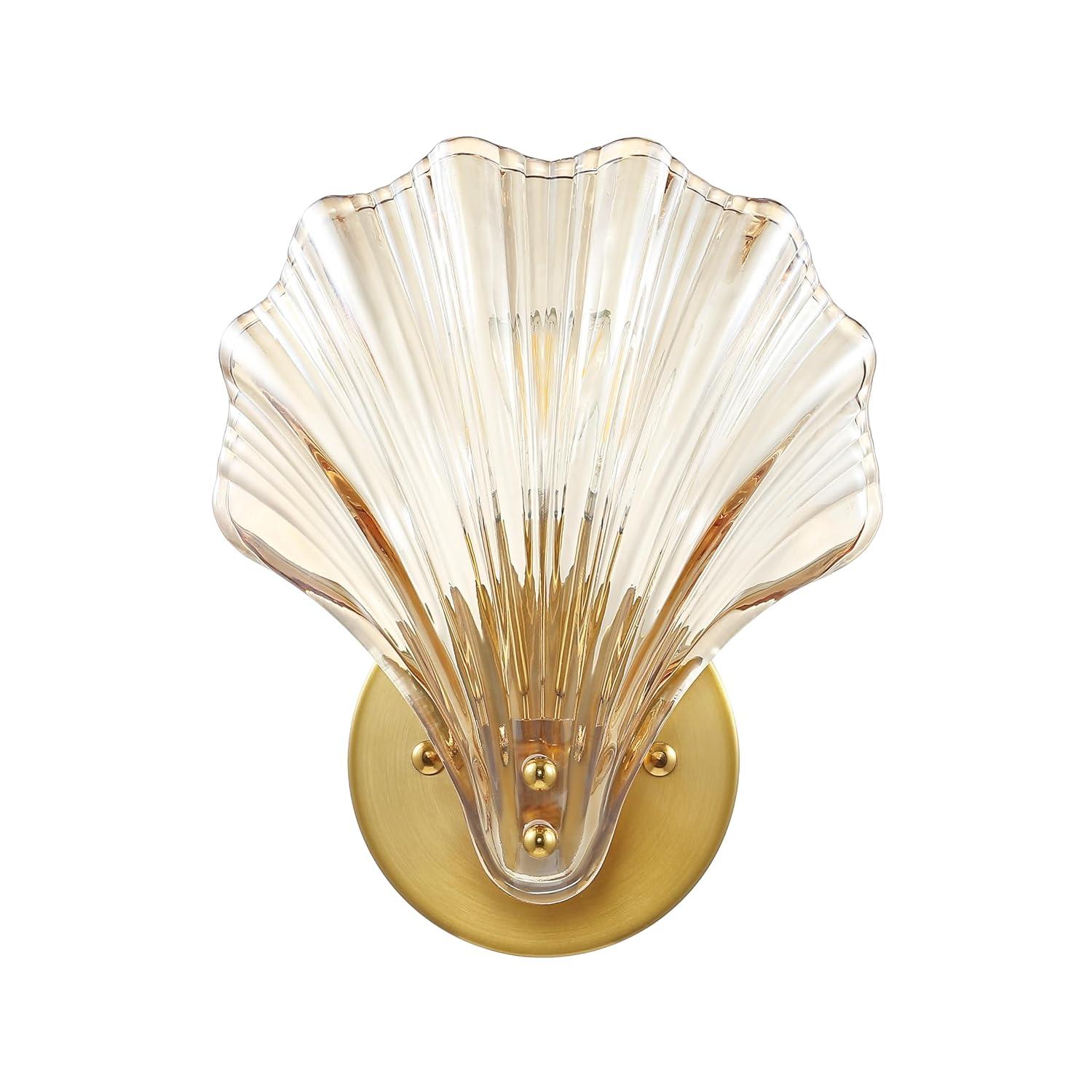 Sirena 5.5" Wall Sconce (Set of 2) - SCN4087 - Amber/Brass - Safavieh