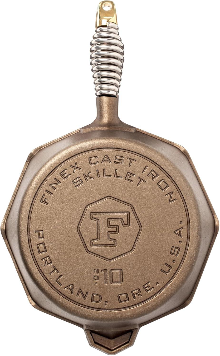 FINEX 10" Cast Iron Skillet with Lid, Modern Heirloom, Handcrafted in the USA, Pre-seasoned with Organic Flaxseed Oil