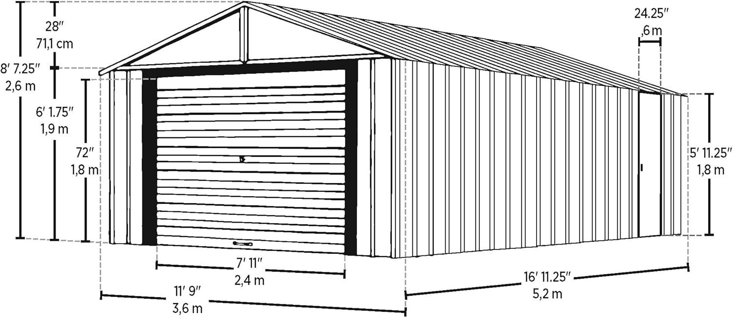 Arrow Murryhill 12 ft. W x 17 ft. D Metal Storage Shed