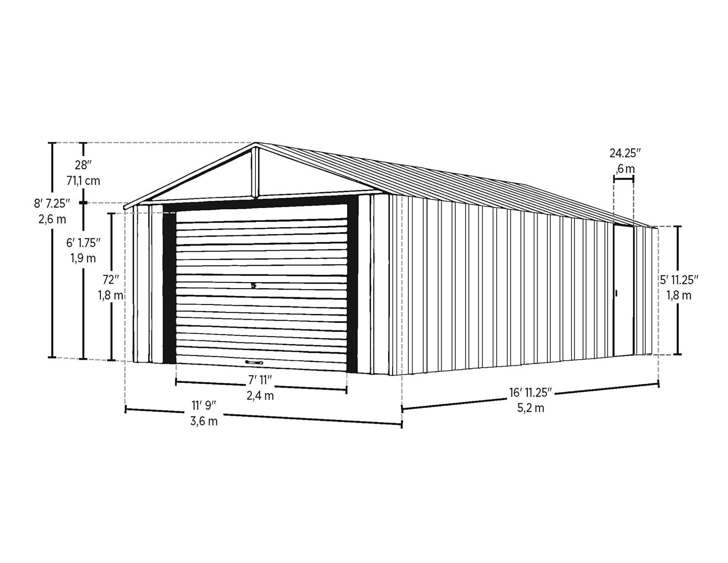 Arrow Murryhill 12 ft. W x 17 ft. D Metal Storage Shed