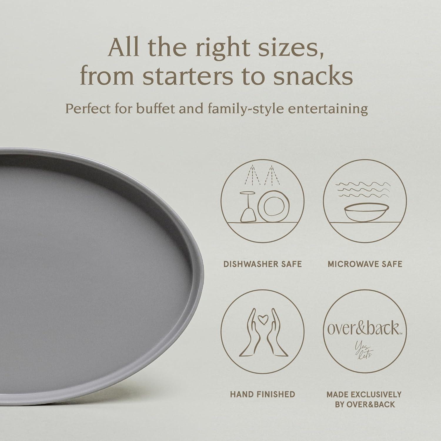 over&back Stackable Oval Serving Platter - Semi - Perfect for Tabletop & Décor