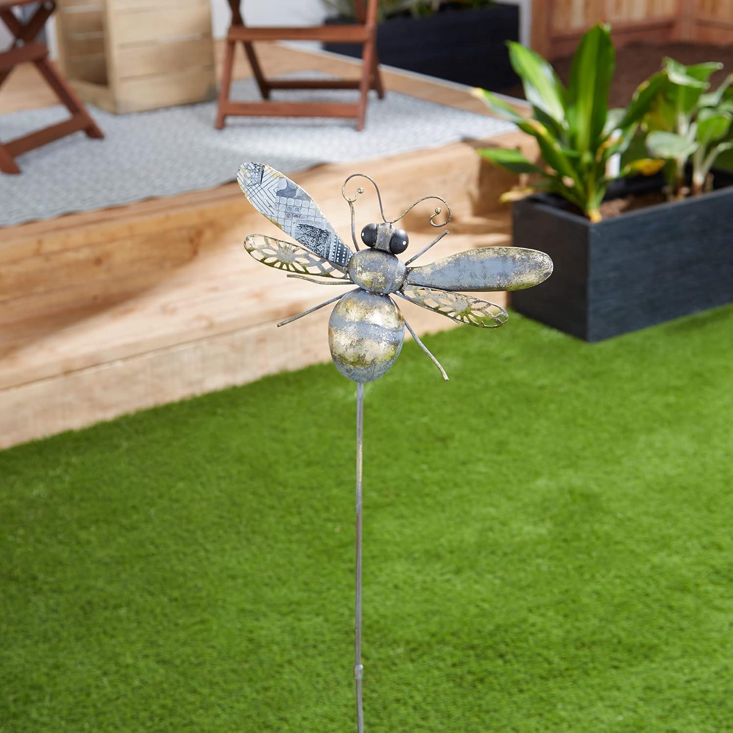 DII Iron Garden Stake Collection 3-Dimensional, Mixed Media, Medium Bee, Medium