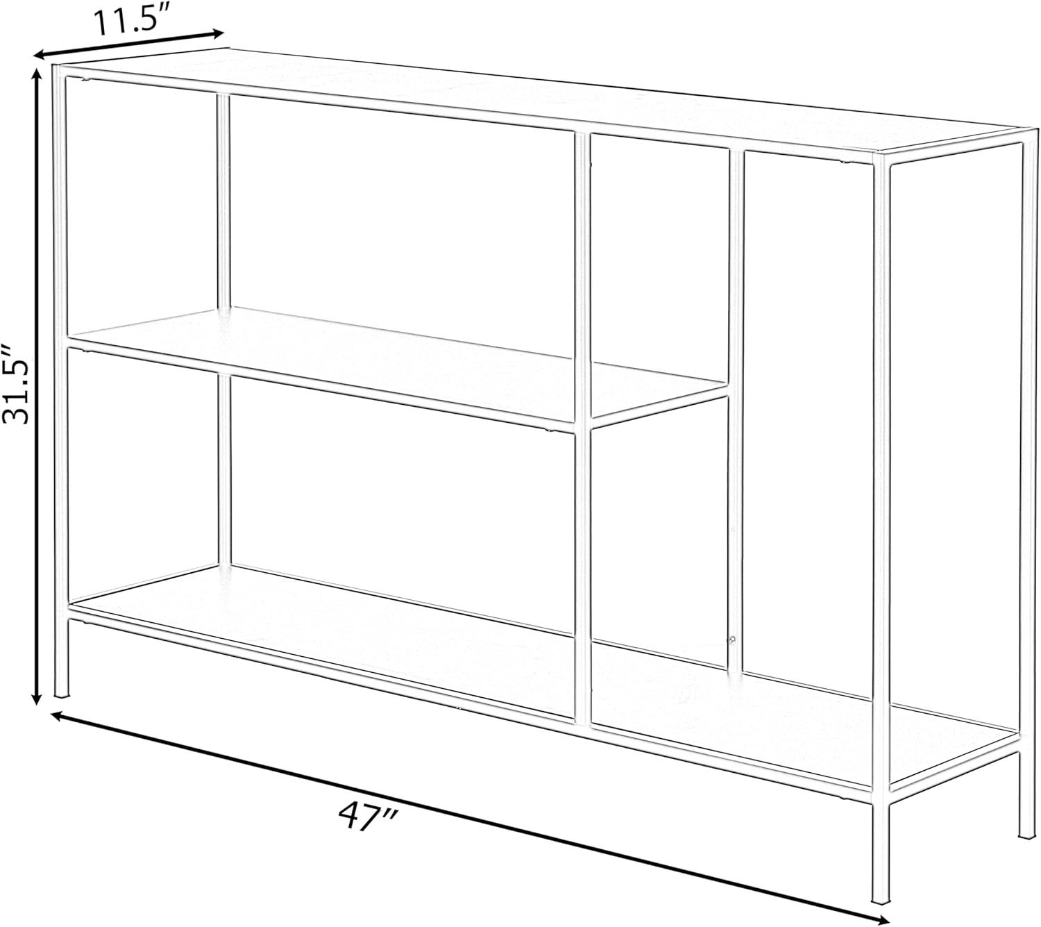 Fabulaxe Modern Display Metal Console Table with Open Shelfs, for Dining, Entryway and Hallway, Black