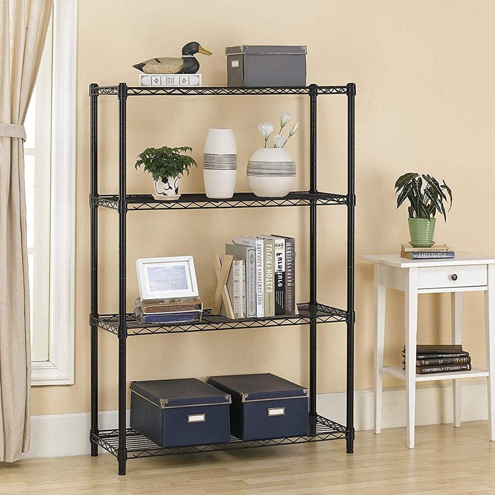 Adjustable Black 4-Tier Wire Kitchen Shelf