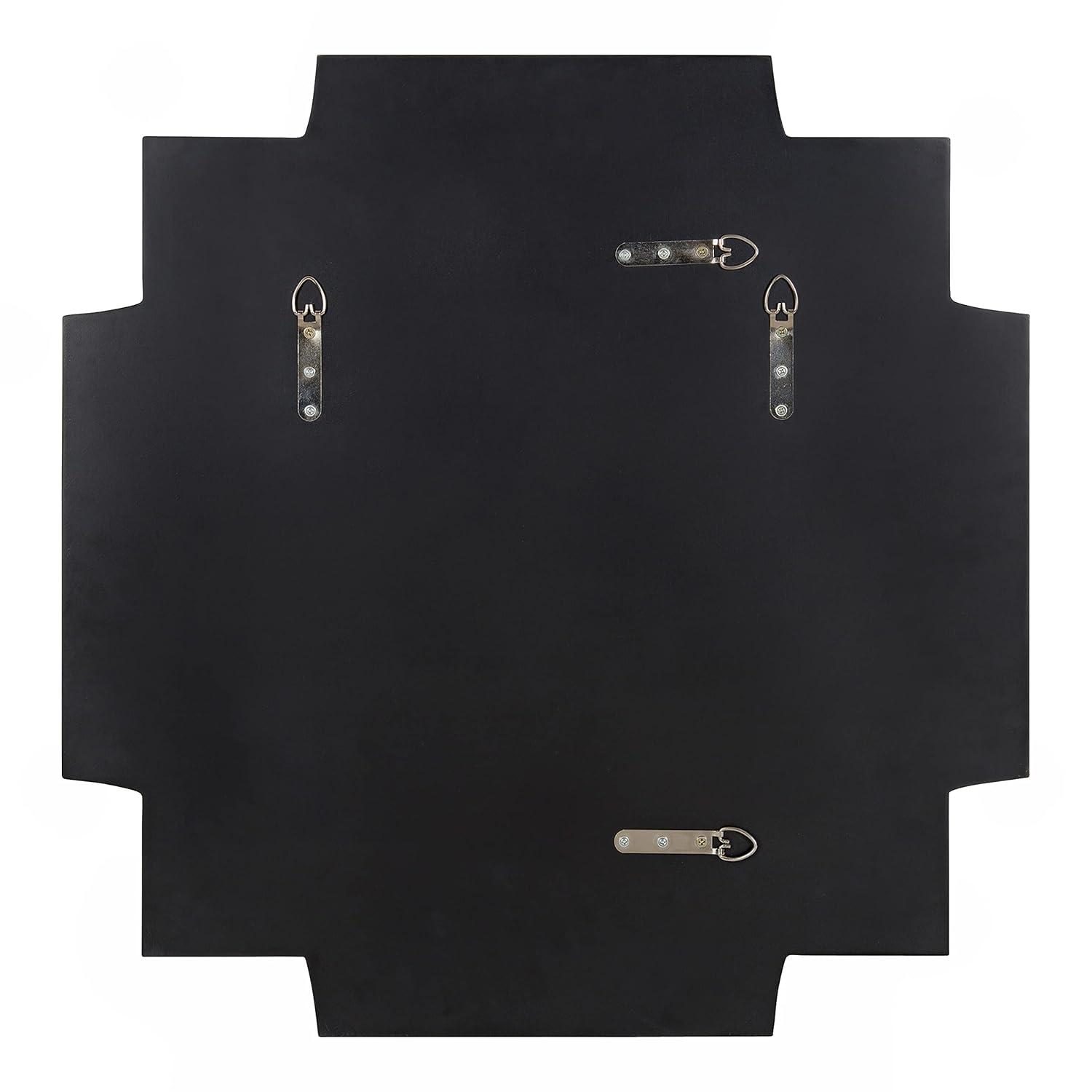 Kate and Laurel Minuette Glam Square Wall Mirror, 24" x 24", Gold, Elegant Traditional Home Decor With A Boho Charm