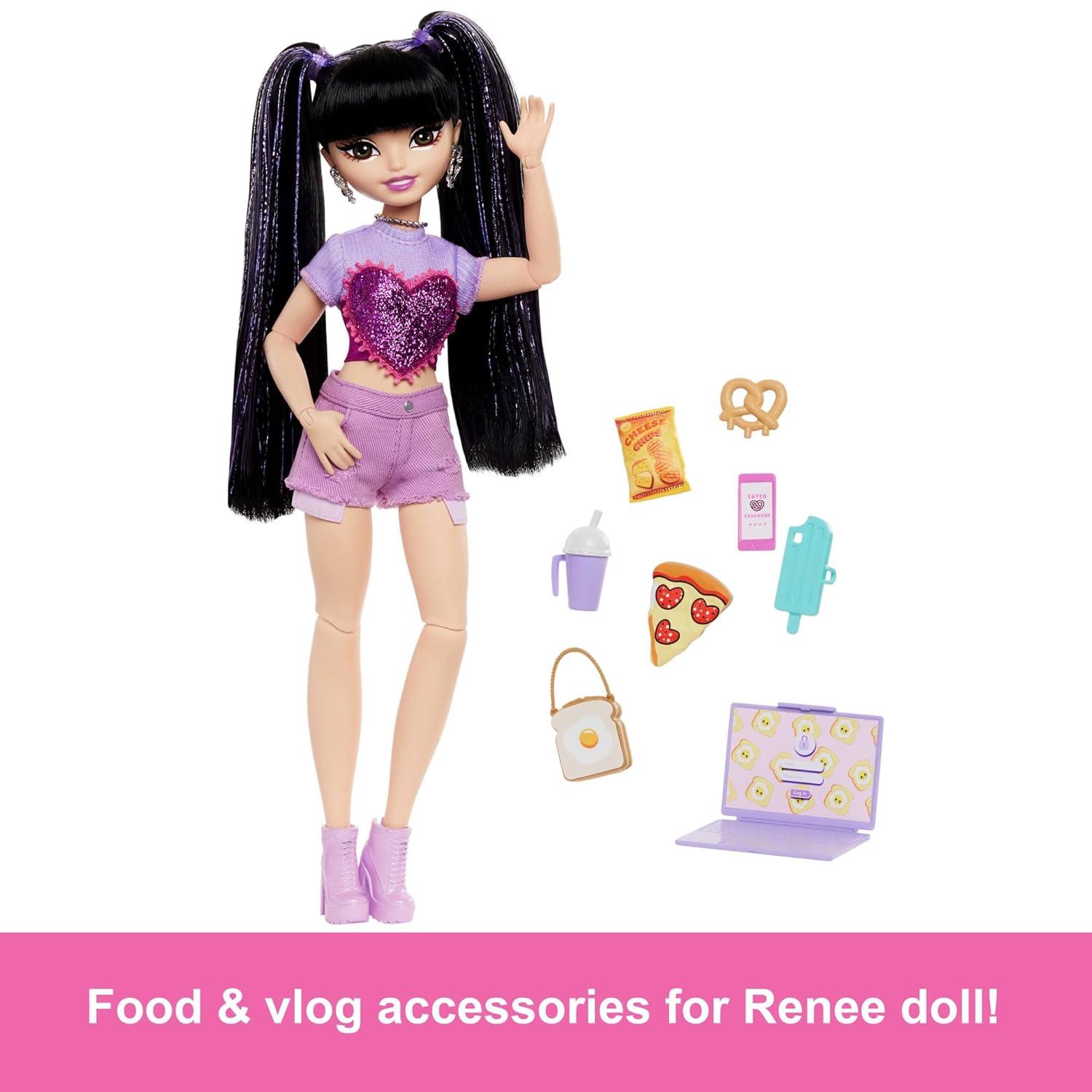 Barbie 12.7" Dream Besties Renee Fashion Doll with 11pc Food Themed Accessories