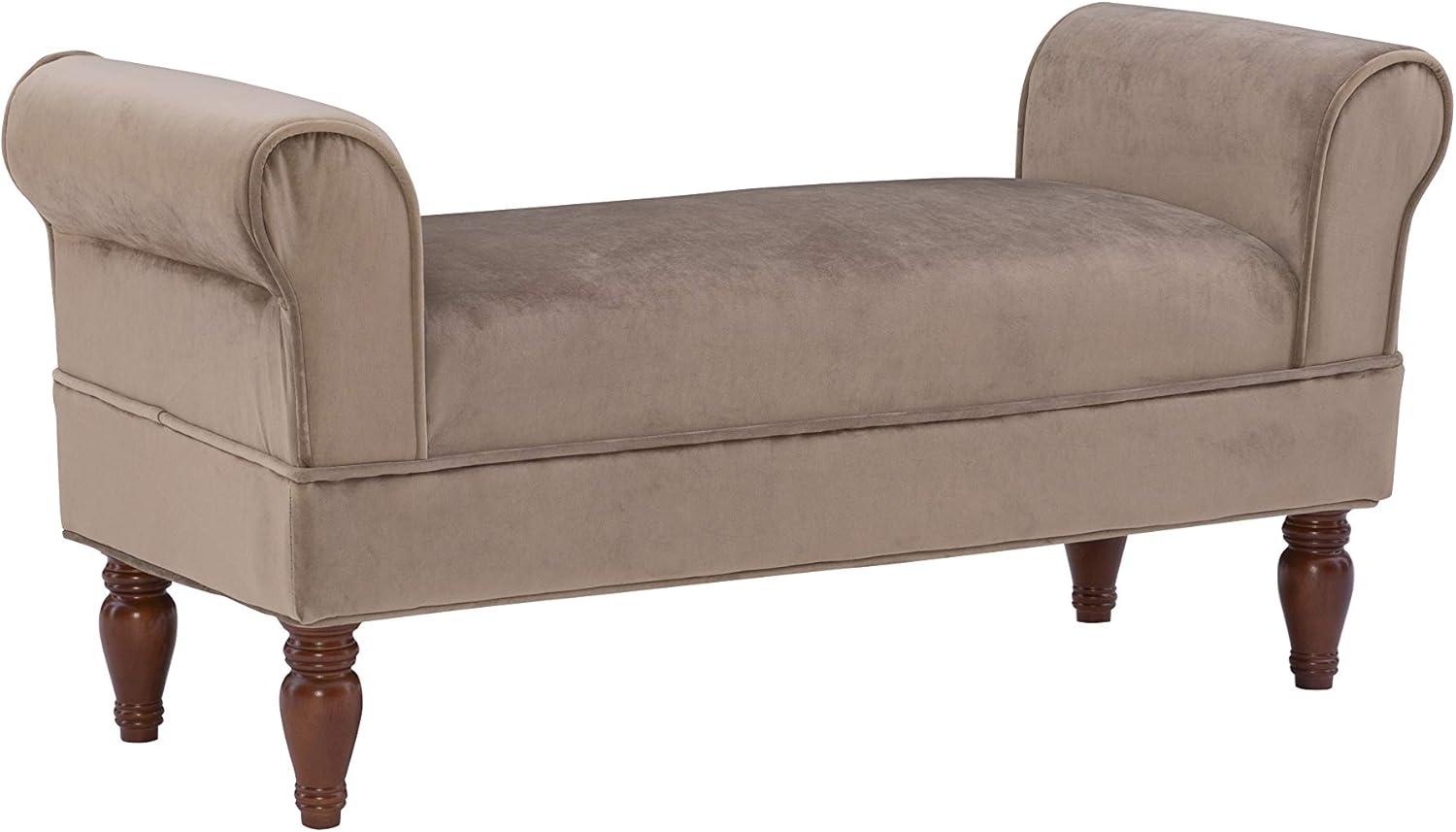 Linon Lillian Upholstered Bench, Coffee Brown