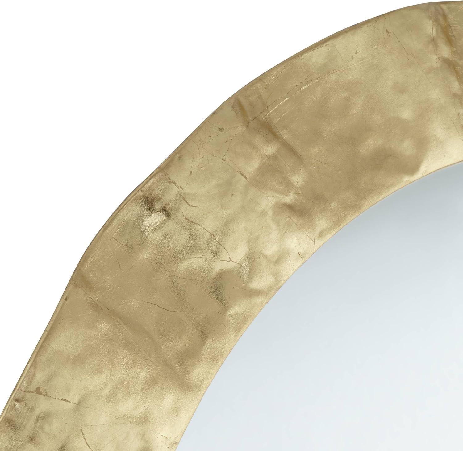 Uttermost Wave 32" Gold Round Wall Mirror