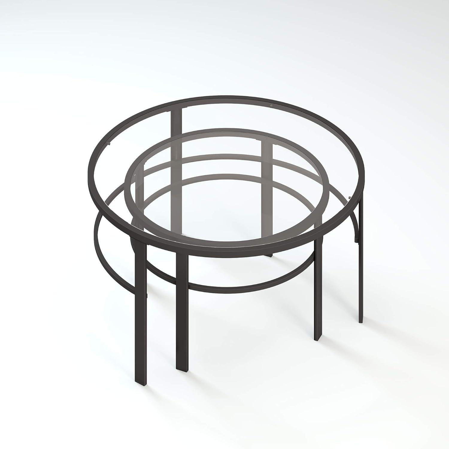 Evelyn&Zoe Gaia Round Nested Coffee Table, Blackened Bronze