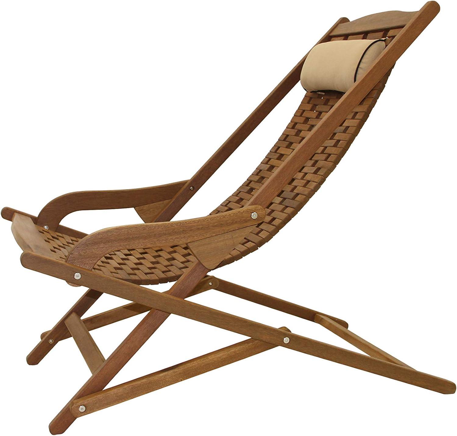 Fleur Wood Outdoor Lounge Chair with Cushion