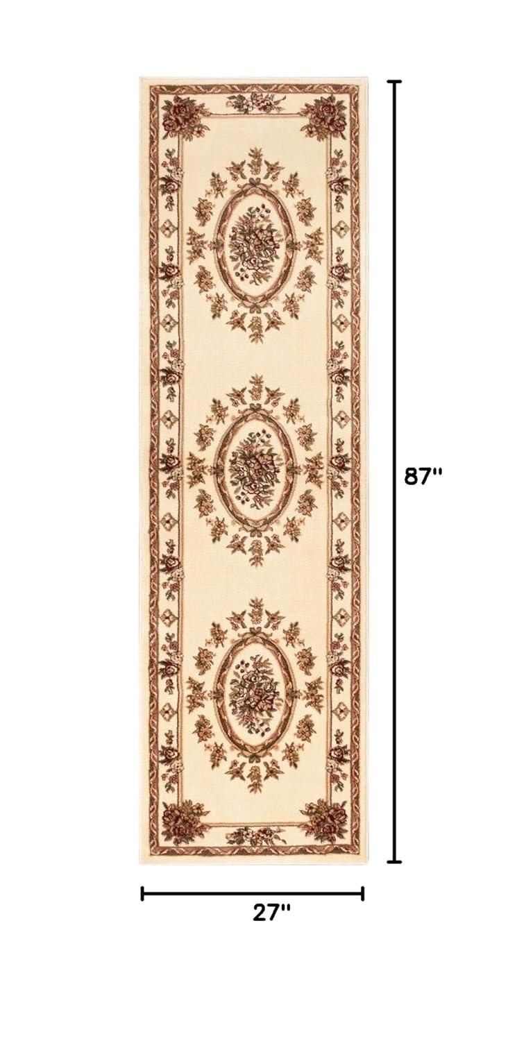 Well Woven Pastoral Medallion French European Floral Formal Traditional Modern Classic Thick Soft 5'3" x 7'3" Red Area Rug