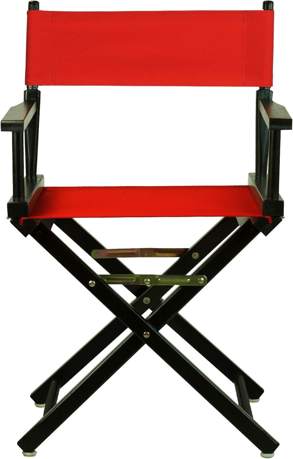 18" Director's Chair Black Frame-Red Canvas