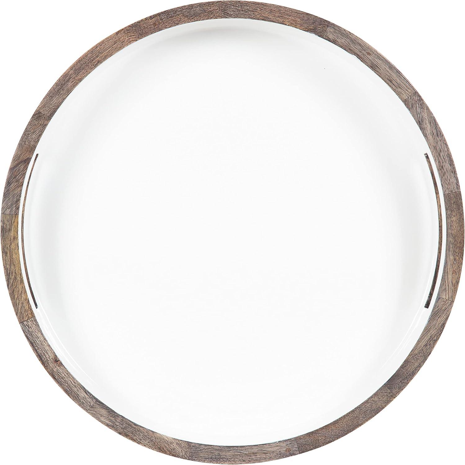 Kate and Laurel Ehrens Round Decorative Wood Tray